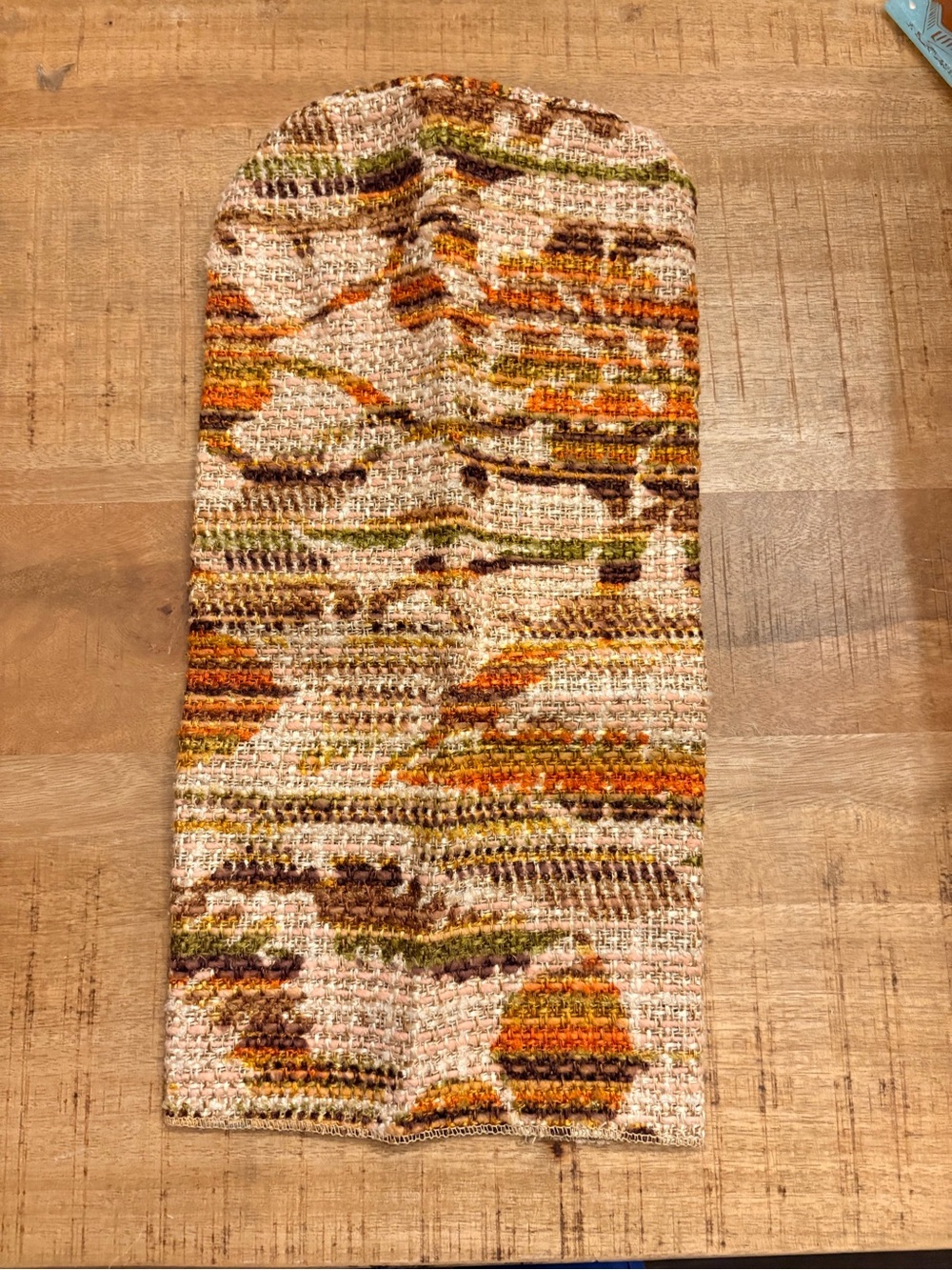 Vintage couch arm cover ORANGE Brown MCM 19 inches long sofa arm slip cover